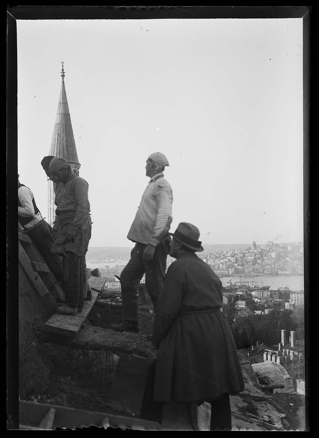 Ouvriers sur la coupole